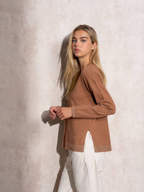 Maglione in maglia lurex con scollo a V
