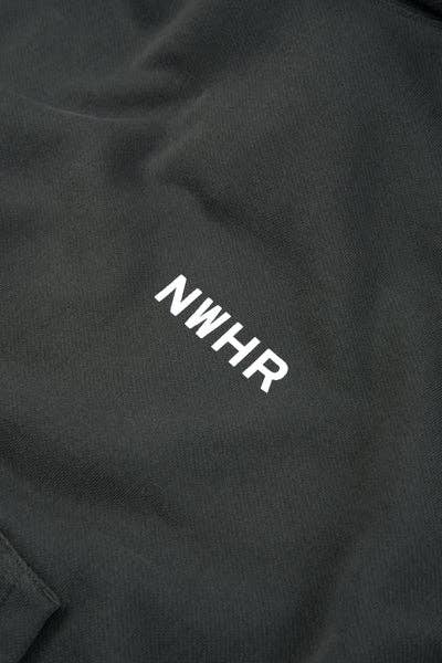 Felpa hoodie nera effetto vissuto oversize