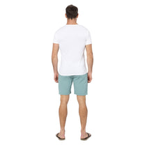 Pantaloncini estivi da uomo in misto lino turchese
