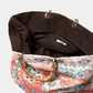 Borsa tote effetto velluto con manici effetto bambù