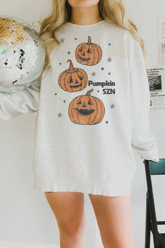 Felpa oversize con stampa zucche Halloween
