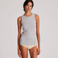 Top a coste Alberte in cotone biologico grigio chiaro melange