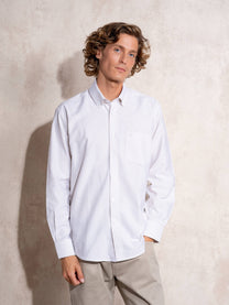 Camicia uomo a righe in cotone e poliestere