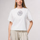 T-shirt corta oversize con applicazione brillante