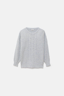 Maglione in lana con lavorazione a trecce