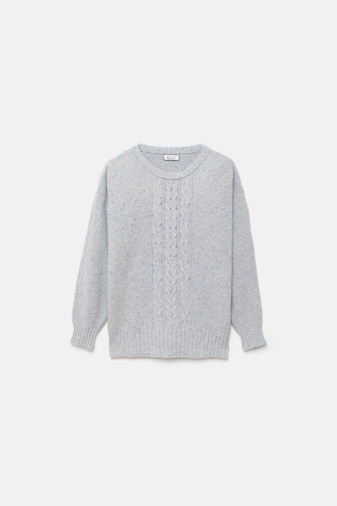 Maglione in lana con lavorazione a trecce