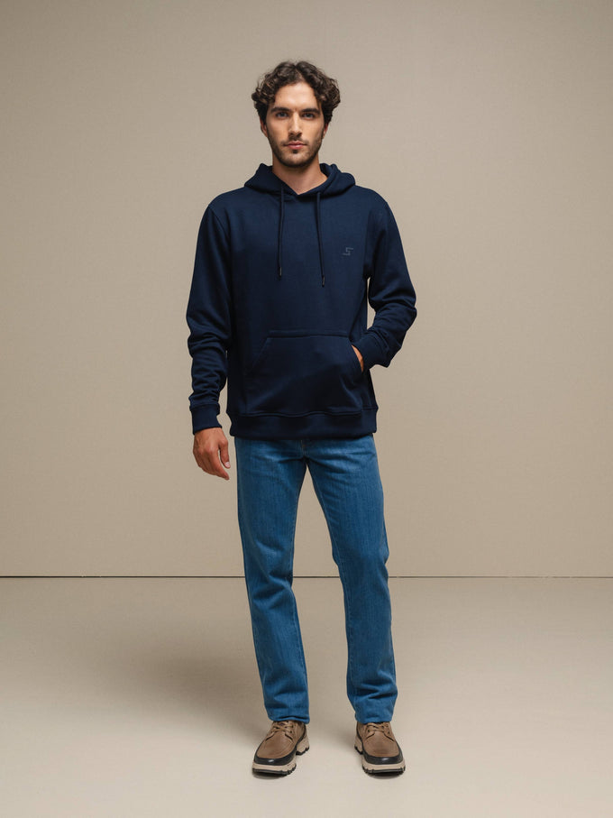 Felpa uomo con cappuccio in misto cotone