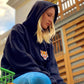 Felpa nera oversize unisex con ricamo tigre
