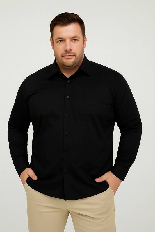 Camicia nera plus size da 2XL a 5XL