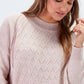 Maglione jacquard oversize rosa cipria