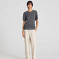 T-shirt in maglia Karen in cotone biologico grigio scuro mélange