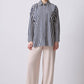 Camicia lunga a righe verticali con taschino