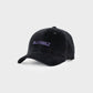 Cappellino in velluto nero con logo ricamato
