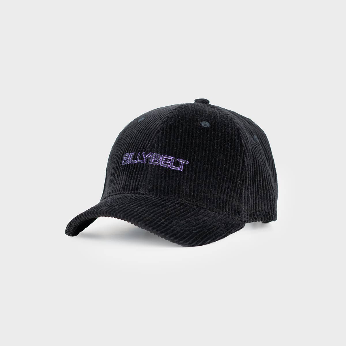 Cappellino in velluto nero con logo ricamato