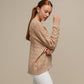 Maglione donna in maglia a trecce con filo luminoso