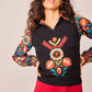 Gilet Edera nero ricamato