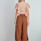 Pantaloni culotte ampi color ruggine