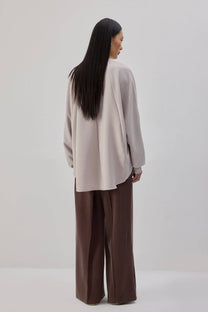 Tunica in crêpe oversize con tasche