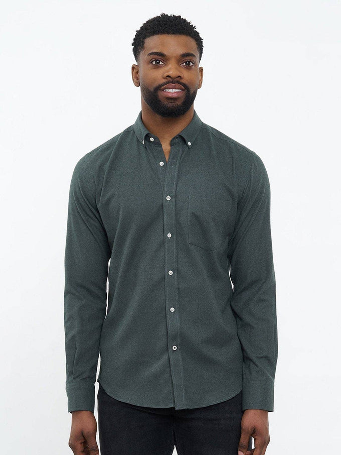 Camicia in flanella su misura verde muschio