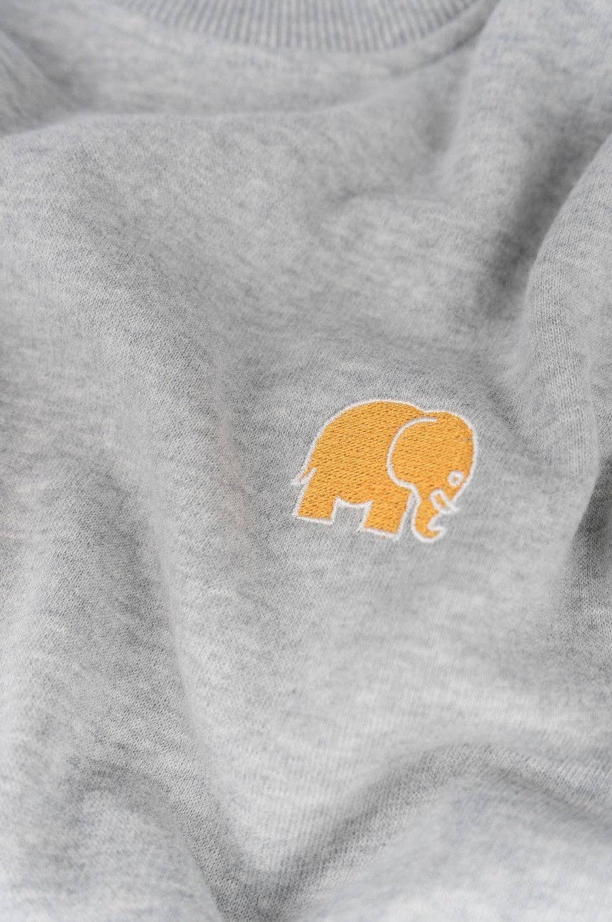 Maglione essenziale in cotone organico grigio mélange