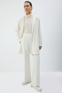 Giacca lunga con cappuccio e zip