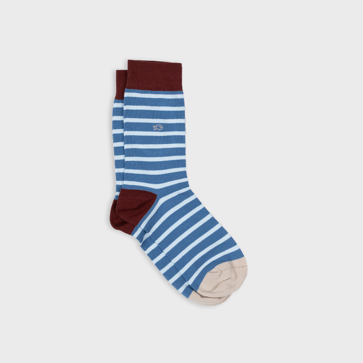 Calzini a righe in cotone pettinato blu