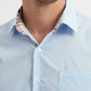 Camicia azzurra comfort a quadri tartan easy iron
