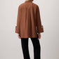 Camicia oversize in popeline misto cotone con maxi polsini