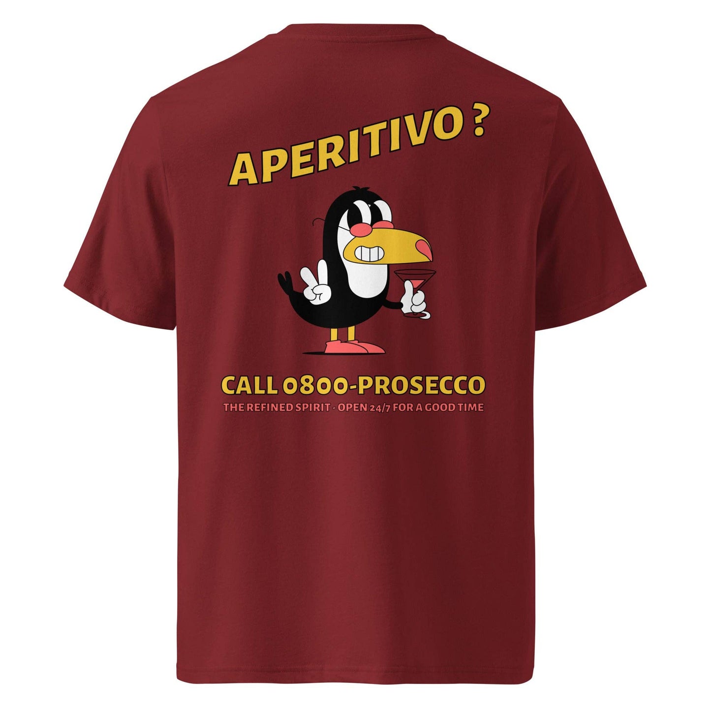T-shirt unisex in cotone biologico con stampa Aperitivo