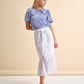 Blusa floreale in viscosa con volant