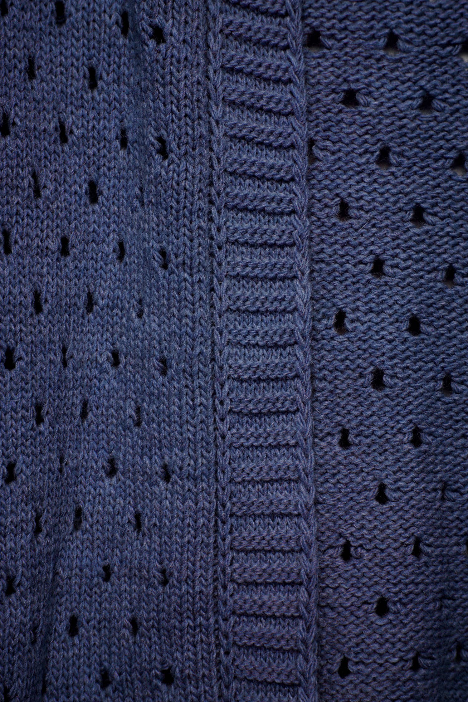 Cardigan in Maglia Strutturata Traforata