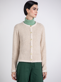 Giacca in maglia bouclé con scollo tondo