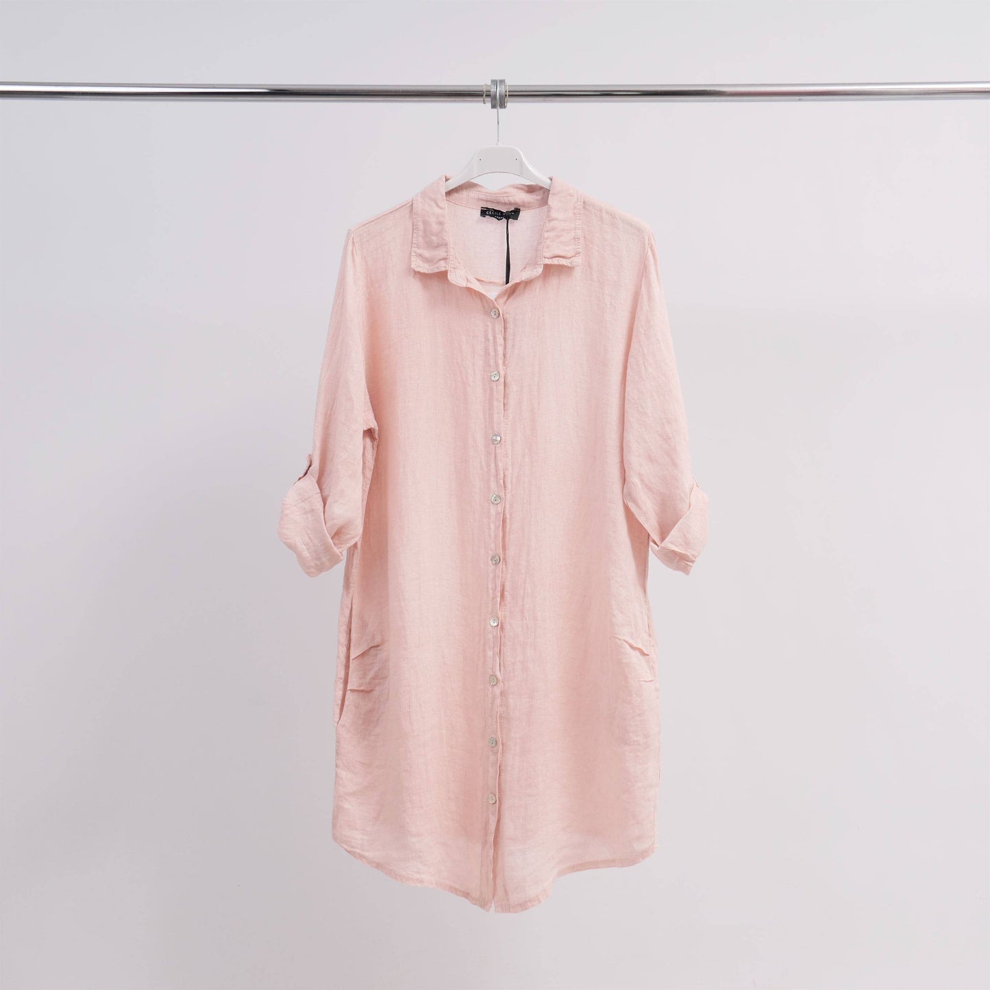 Abito camicia corto in lino