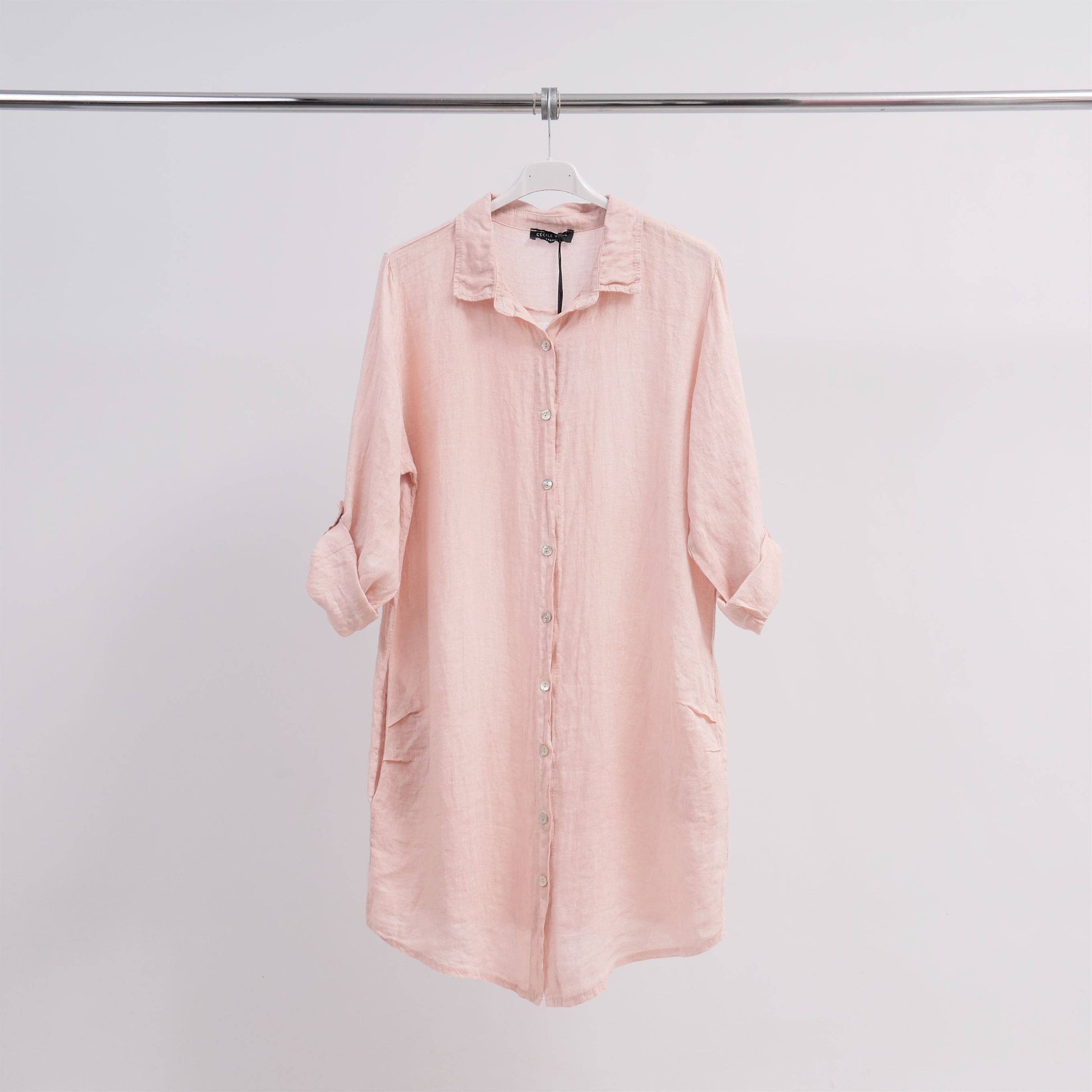 Abito camicia corto in lino