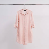 Abito camicia corto in lino