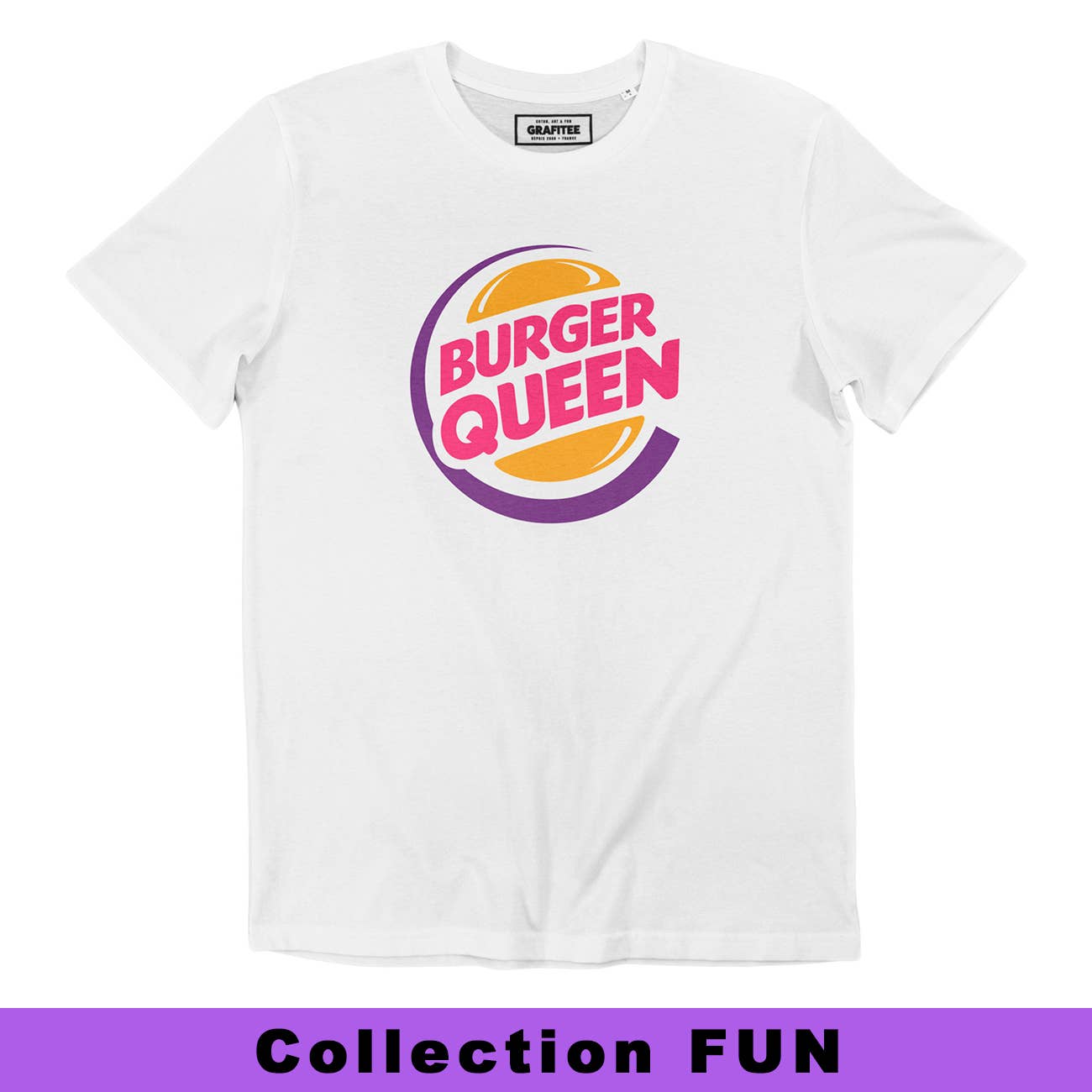 T-shirt Burger Queen con stampa logo ironica