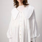 Camicia oversize con colletto Peter Pan in misto viscosa