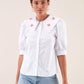 Camicia bianca ricamata con maxi colletto