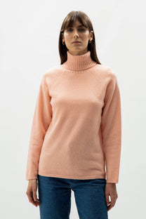 Maglione dolcevita in misto cashmere senza cuciture