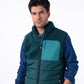 Gilet in sherpa bicolore verde senza maniche