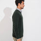 Pullover in lana a maglia fine con scollo a V e ricamo