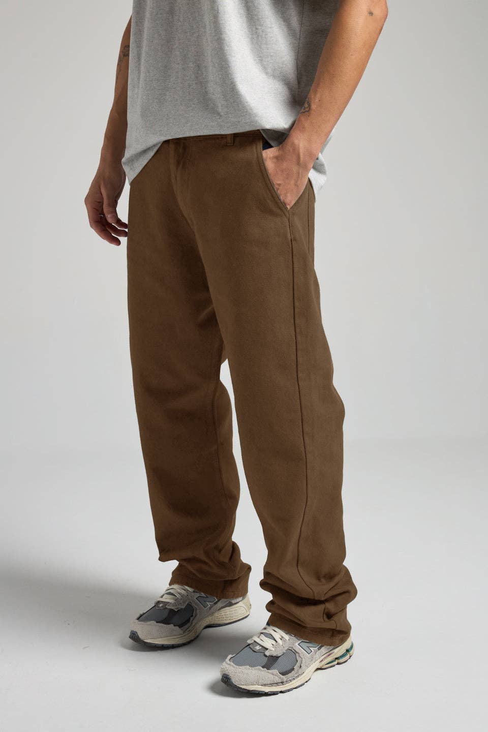 Pantaloni Operator marrone sella da uomo