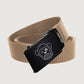 Cintura regolabile beige in nylon con fibbia nera