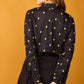 Camicia Bellota nera ricamata con micro cuori
