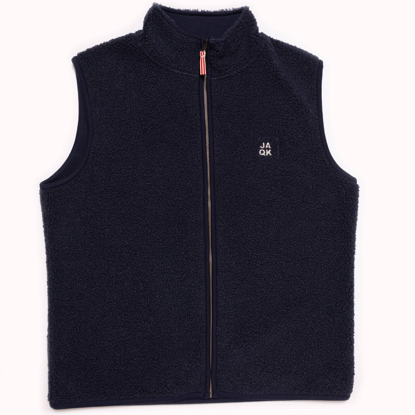 Gilet sherpa senza maniche blu celeste con zip