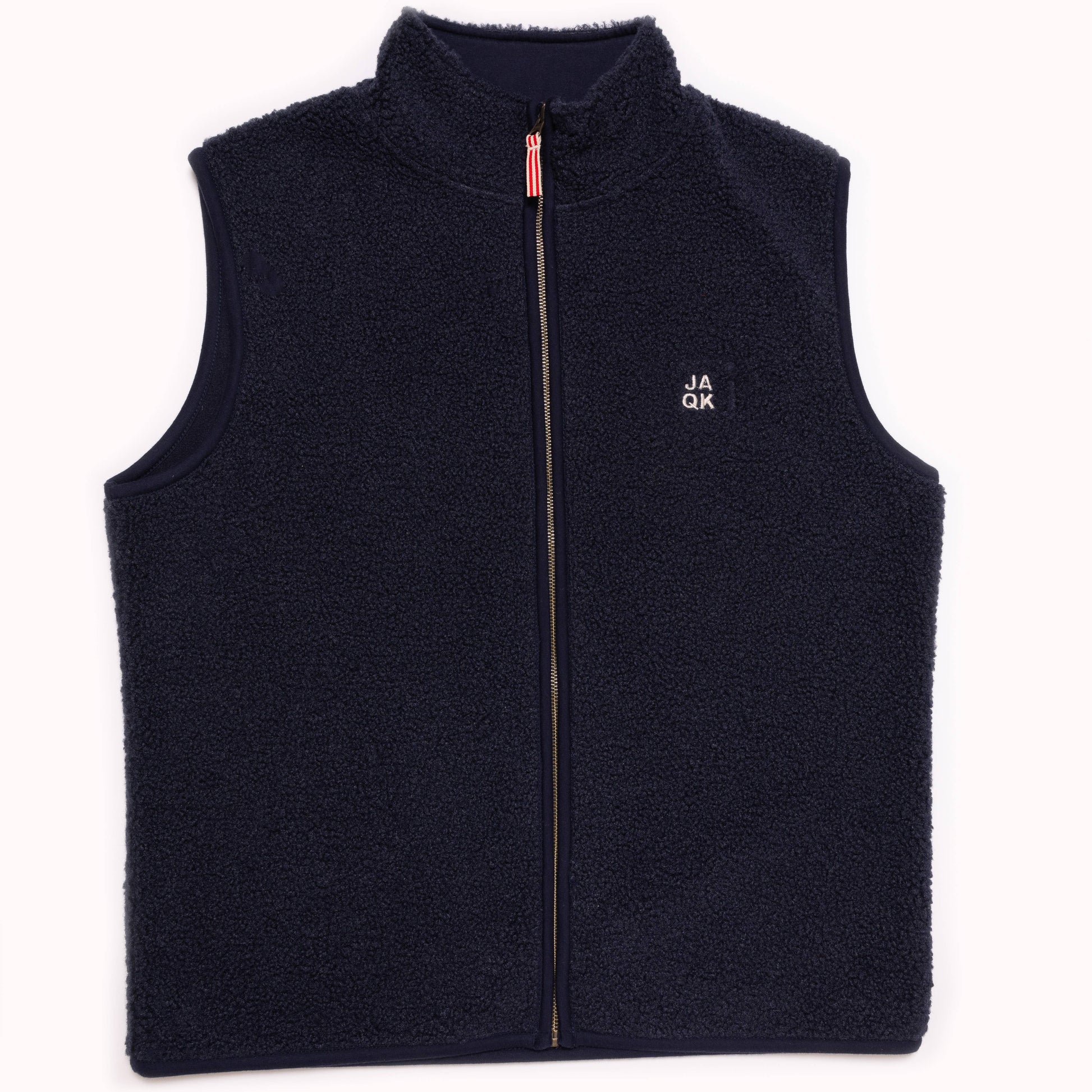 Gilet sherpa senza maniche blu celeste con zip