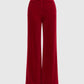 Pantaloni a Zampa in Velluto Rosso