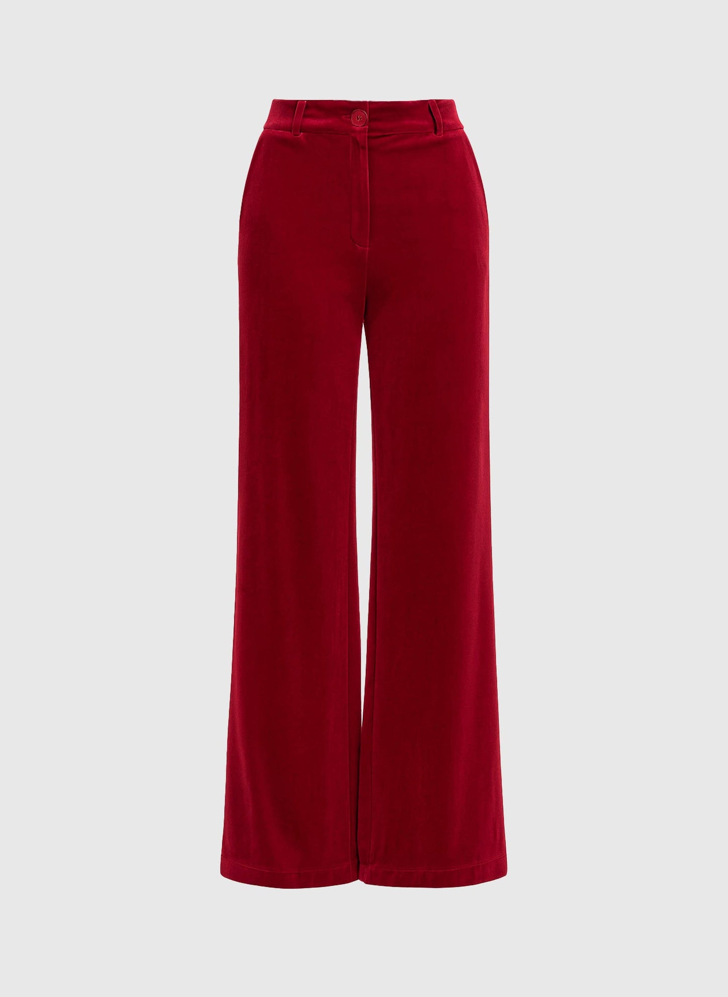 Pantaloni a Zampa in Velluto Rosso