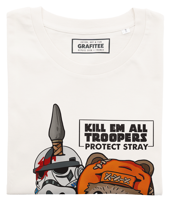 T-shirt unisex con stampa troopers e gattino