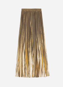 Gonna lunga plissé laminata oro